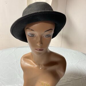 Classic Black Wool Fedora Hat - Unbranded